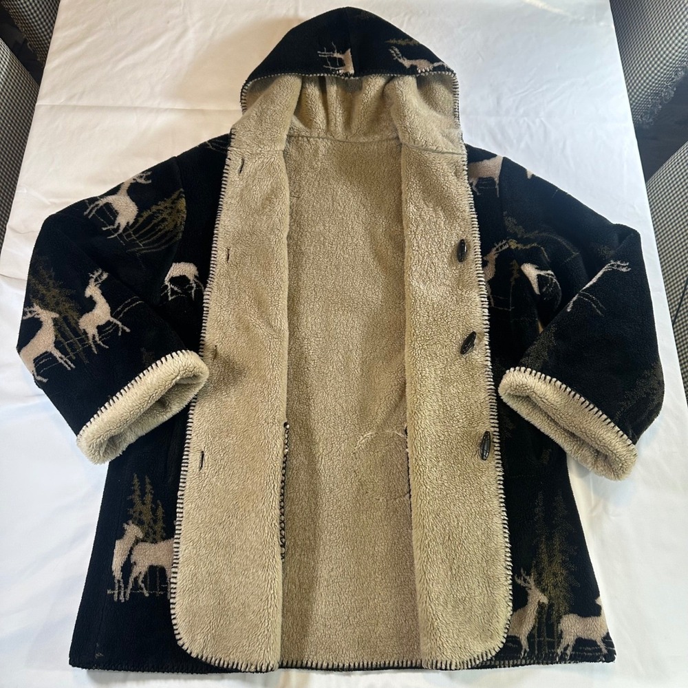 Alpine Studio Reversible Hooded Fleece Jacket Women's XL Cozycore Cottagecore - Picture 5 of 13